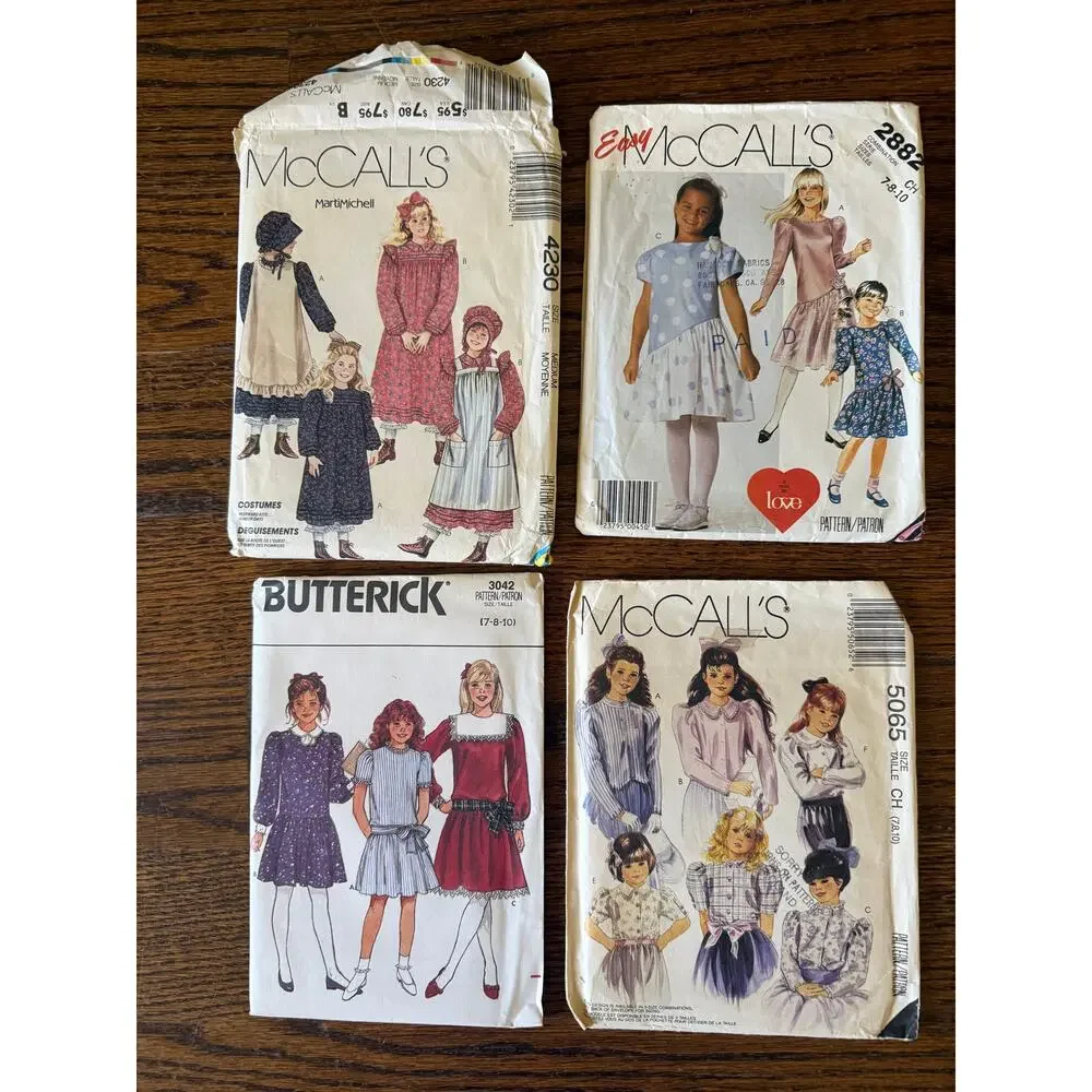 12-Piece LOT Girls Sz10 Vintage 70s 80s 90s Y2k Sewing Patterns Dress PJ Costume